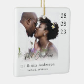 Eerste Kerstmis als Mr & Mrs Wedding Foto Keramisch Ornament (Rechts)