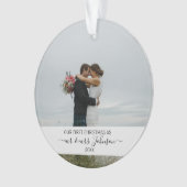 Eerste Kerstmis als Mr & Mrs Wedding Foto Ornament (voorkant)