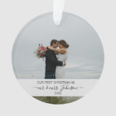 Eerste Kerstmis als Mr & Mrs Wedding Foto Ornament (voorkant)