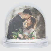 Eerste Kerstmis als Mr & Mrs Wedding Foto Sneeuwbol (Achterkant)