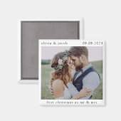 Eerste Kerstmis als Mr & Mrs Wedding Photo Keepomw Magneet (Voorkant / Achterkant)
