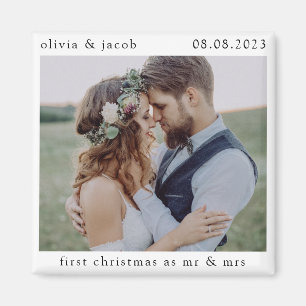 Eerste Kerstmis als Mr & Mrs Wedding Photo Keepomw Magneet