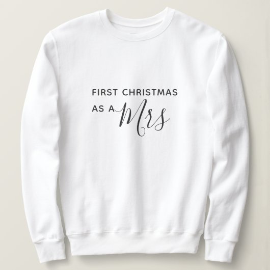 Eerste Kerstmis als Mrs Black Script Font Trui (Design voorkant)