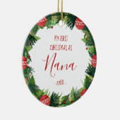 Eerste Kerstmis als Nana Baby Photo Wreate Keramisch Ornament (Rechts)