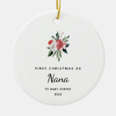 Eerste Kerstmis als Nana |  en Elegant Keramisch Ornament (Voorkant)