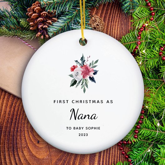 Eerste Kerstmis als Nana |  en Elegant Keramisch Ornament