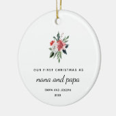 Eerste Kerstmis als Nana en Papa | Elegant Keramisch Ornament (Links)