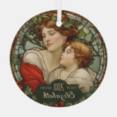 Eerste Kerstmis als Nieuwe Mam Glas in lood Orname Glas Ornament (Achterkant)