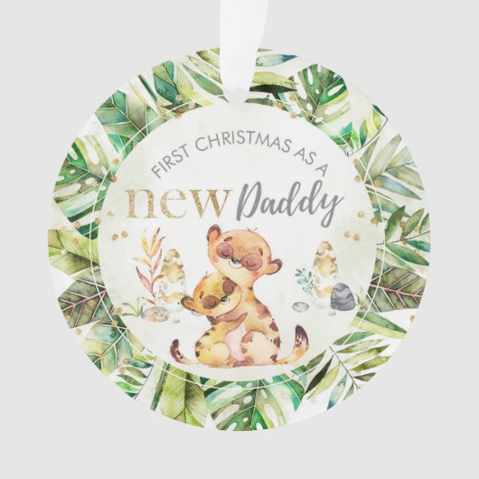 Eerste Kerstmis als nieuwe papa Meerkat Ornament (voorkant)