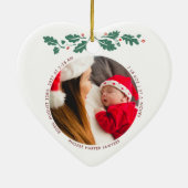Eerste Kerstmis als oma Baby Foto's Keramisch Ornament (Achterkant)