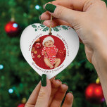 Eerste Kerstmis als oma Baby Foto's Keramisch Ornament<br><div class="desc">Kute kerstfoto met geboortestatistieken die je gemakkelijk kunt aanpassen aan je familieleden,  met name oma. Voeg uw favoriete foto's aan zowel de voor- als de achterkant toe door de knoop "Personalize"te klikken</div>