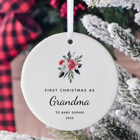 Eerste Kerstmis als oma | Eenvoudig en Elegant Keramisch Ornament