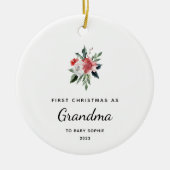 Eerste Kerstmis als oma | Eenvoudig en Elegant Keramisch Ornament (Voorkant)