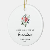 Eerste Kerstmis als oma | Eenvoudig en Elegant Keramisch Ornament (Links)