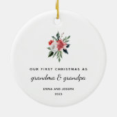 Eerste Kerstmis als oma en opa | Elegant Keramisch Ornament (Achterkant)
