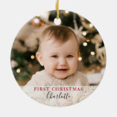 Eerste Kerstmis als oma en opa Holly Berries Keramisch Ornament (Achterkant)