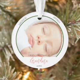 Eerste Kerstmis als oma fotoscript Ornament