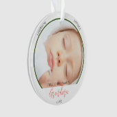 Eerste Kerstmis als oma fotoscript Ornament (voorkant)