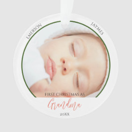 Eerste Kerstmis als oma fotoscript Ornament