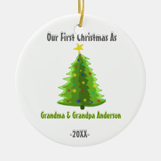 Eerste Kerstmis als oma Grandpa Xmas Ornament (Voorkant)