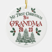 Eerste Kerstmis als oma Keramisch Ornament (Voorkant)