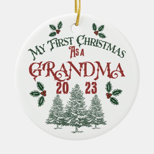 Eerste Kerstmis als oma Keramisch Ornament (Voorkant)