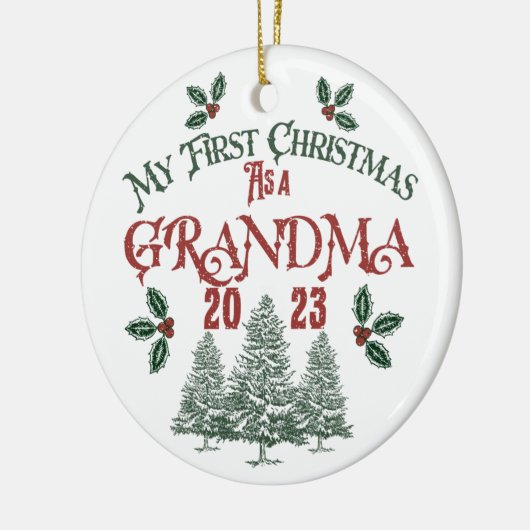 Eerste Kerstmis als oma Keramisch Ornament (Links)