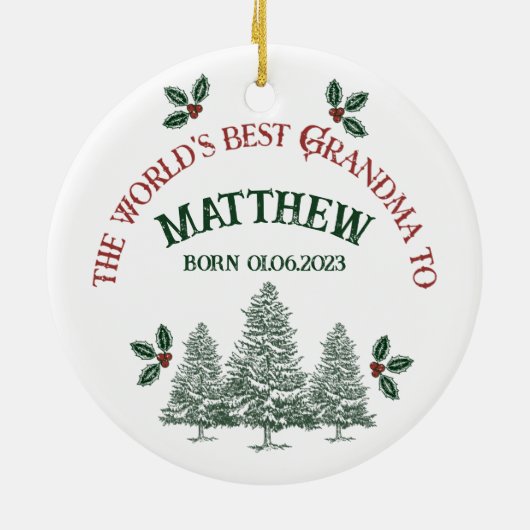 Eerste Kerstmis als oma Keramisch Ornament (Achterkant)