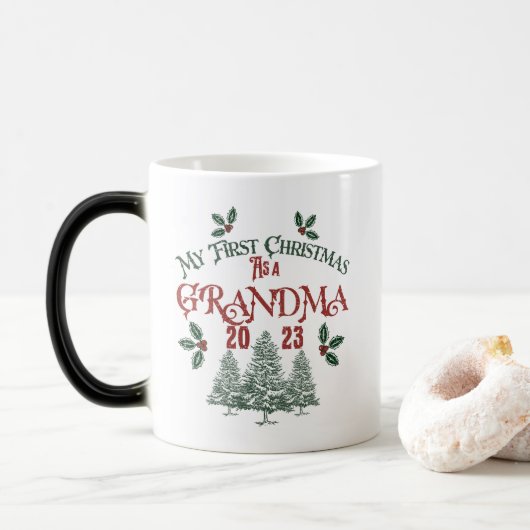 Eerste Kerstmis als oma Magische Mok (Met donut)