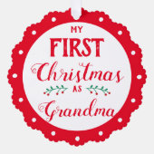 Eerste Kerstmis als oma pasgeboren baby foto Ornament Kaart (Voorkant)