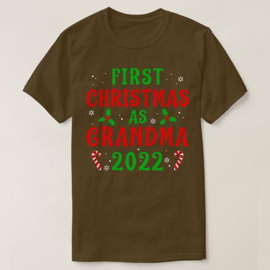 Eerste Kerstmis als Oma Xmas Grootmoeder Nieuw Gr T-shirt (Design voorkant)