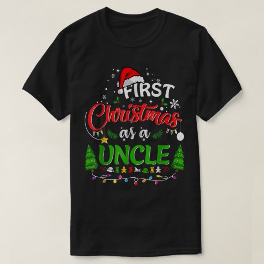 Eerste Kerstmis als oom, eerste Kerstmis T-shirt (Design voorkant)
