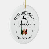 Eerste Kerstmis als Oom Foto Keramisch Ornament (Rechts)