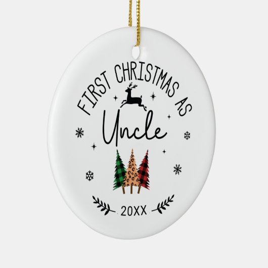 Eerste Kerstmis als Oom Foto Keramisch Ornament (Rechts)