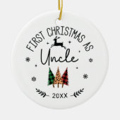 Eerste Kerstmis als Oom Foto Keramisch Ornament (Voorkant)