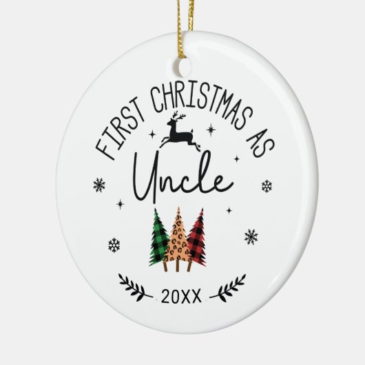 Eerste Kerstmis als Oom Foto Keramisch Ornament (Links)