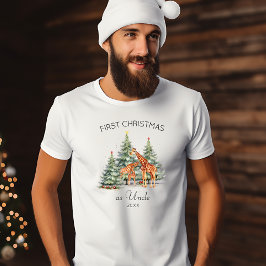 Eerste Kerstmis als Oom Jaar Schattigee Giraffes F T-shirt