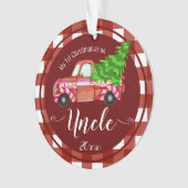 Eerste Kerstmis als Oom Red Truck Foto Ornament (voorkant)