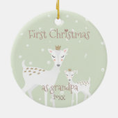 Eerste Kerstmis als opa - Cute Deer Keramisch Ornament (Achterkant)