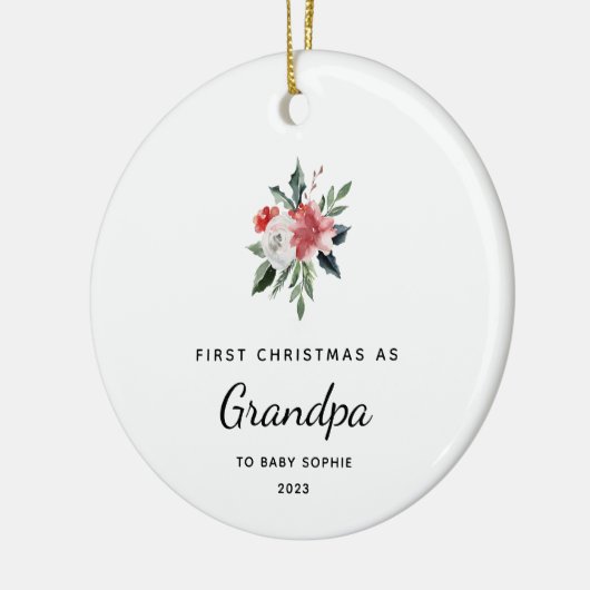 Eerste Kerstmis als opa | Eenvoudig en Elegant Keramisch Ornament (Links)