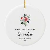 Eerste Kerstmis als opa | Eenvoudig en Elegant Keramisch Ornament (Achterkant)