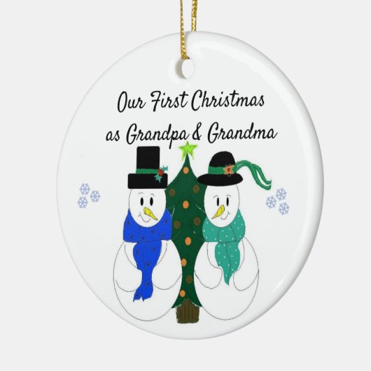 Eerste Kerstmis als opa en oma Keramisch Ornament (Links)
