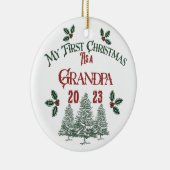 Eerste Kerstmis als opa Keramisch Ornament (Rechts)