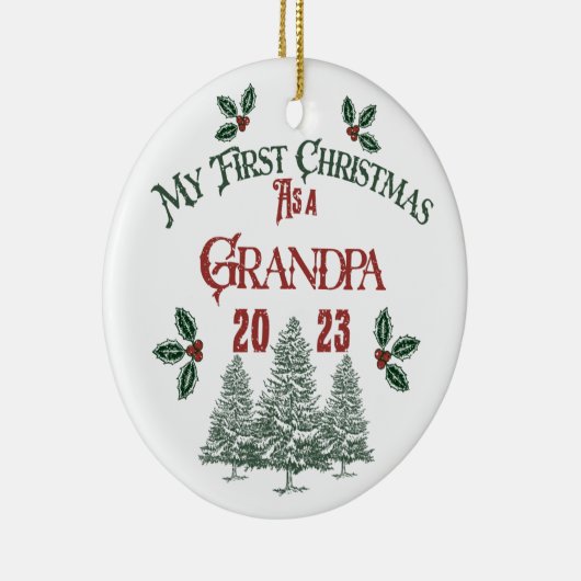 Eerste Kerstmis als opa Keramisch Ornament (Rechts)