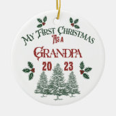 Eerste Kerstmis als opa Keramisch Ornament (Voorkant)