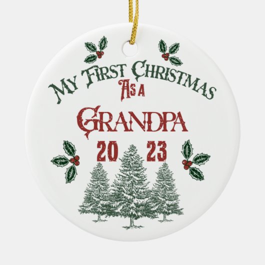 Eerste Kerstmis als opa Keramisch Ornament (Voorkant)