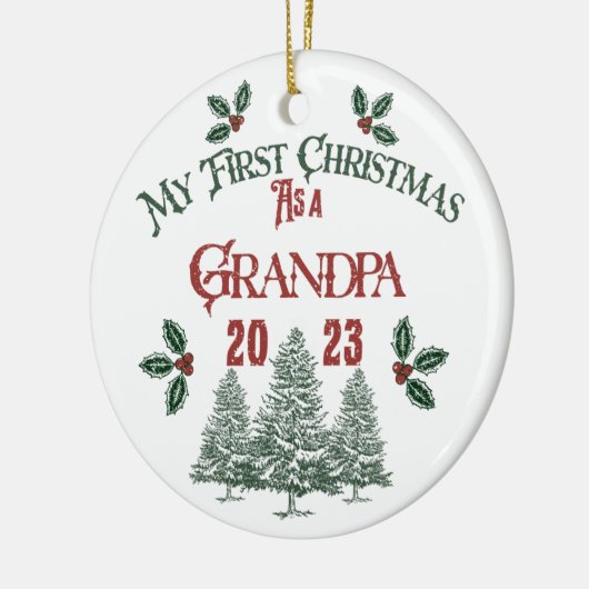 Eerste Kerstmis als opa Keramisch Ornament (Links)