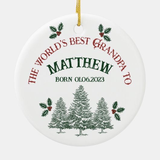 Eerste Kerstmis als opa Keramisch Ornament (Achterkant)