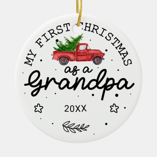 Eerste Kerstmis als opa Keramisch Ornament (Voorkant)