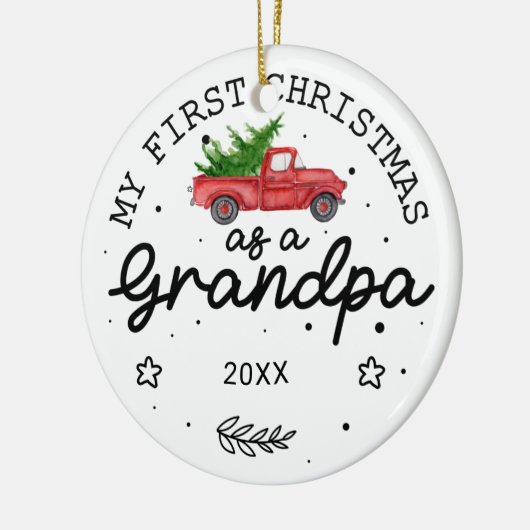 Eerste Kerstmis als opa Keramisch Ornament (Links)